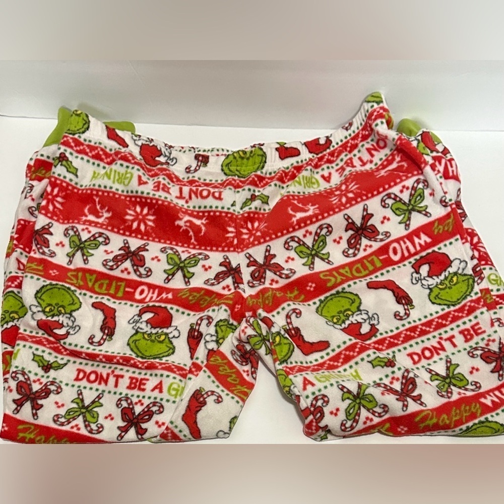 Dr. Seuss Grinch Red and Green Kids Pajama Set large 12/14 - Picture 4 of 8